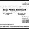 Beutler Maria 1907-1993 Todesanzeige